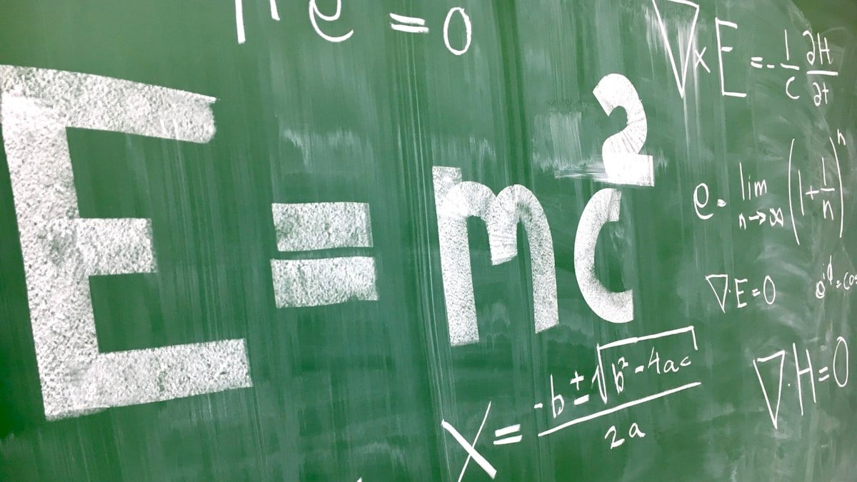 Math equations on a chalk board